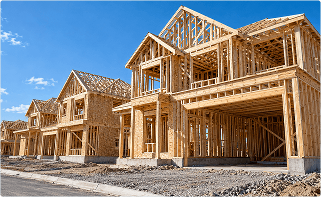 Maisons en construction au Québec